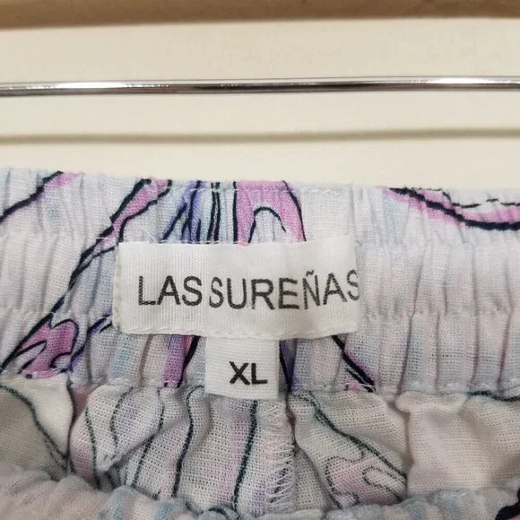 LAS SUREÑAS Amor Linen Blend Pull-On Purple Pants Size XL - Picture 4 of 7